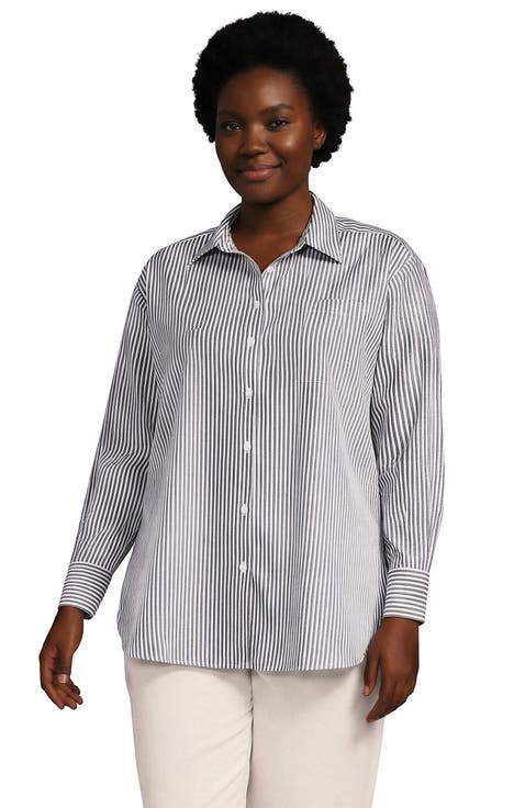 No Iron Oversized Poplin Extra Long Tunic