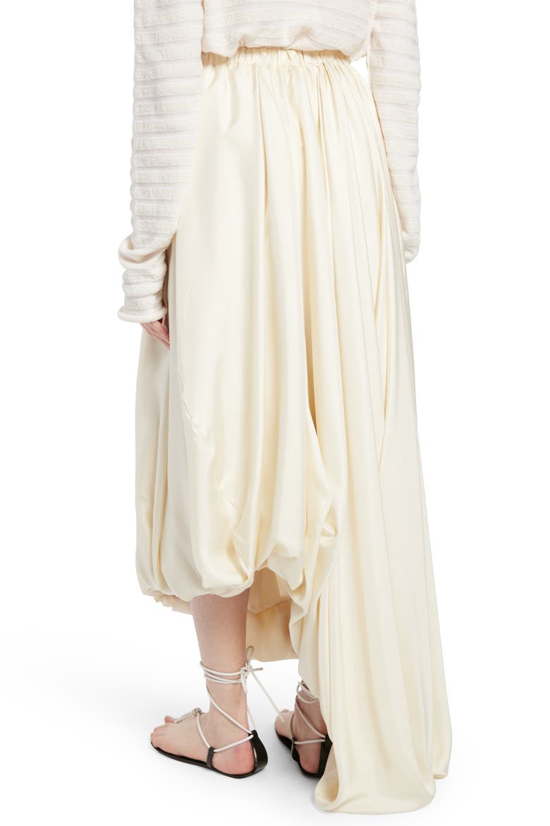 Hana Asymmetric Bubble Hem Silk Maxi Skirt, Alternate, color, IVORY