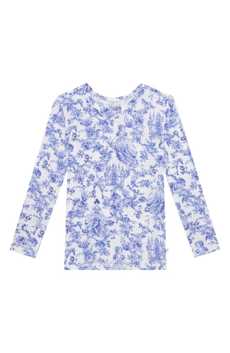 Posh Peanut Print Fitted Two-Piece Pajamas, Alternate, color, White/ Blue