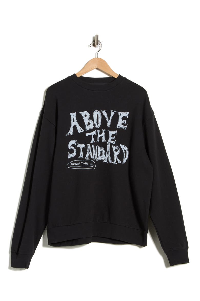 Above the Standard Graphic Sweatshirt, Alternate, color, BLACK