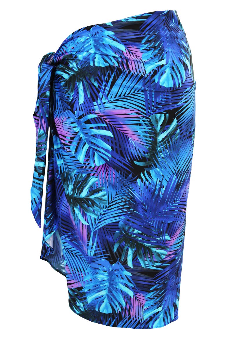 Royal Palms Long Sarong, Alternate, color, BLU