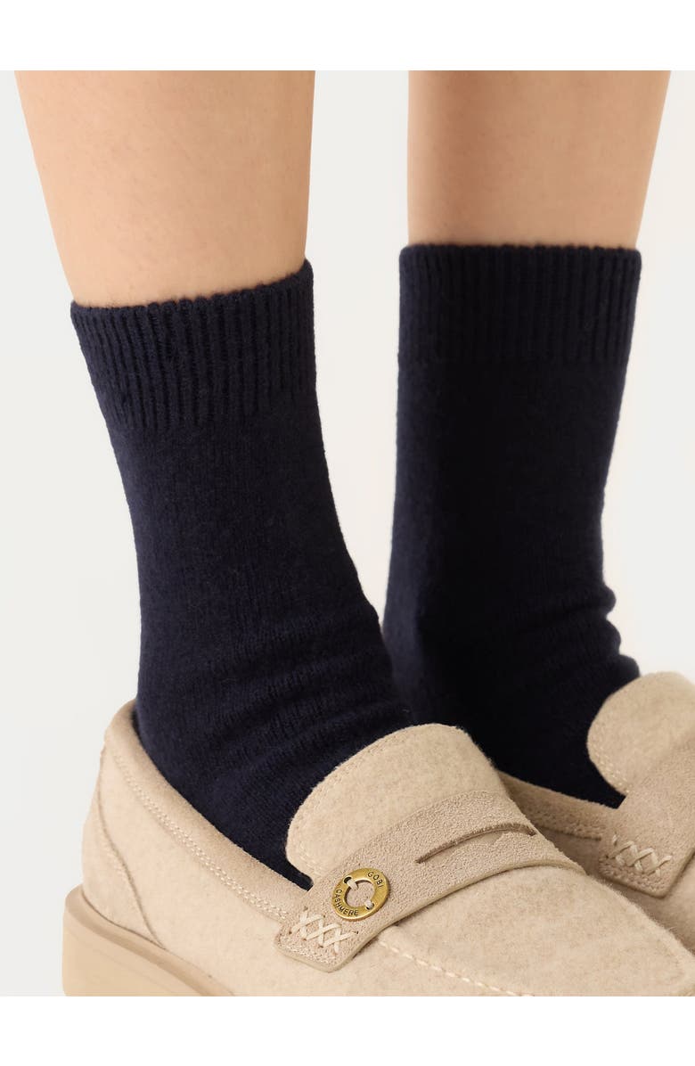 Gobi Cashmere Basic Socks, Main, color, Navy Blazer