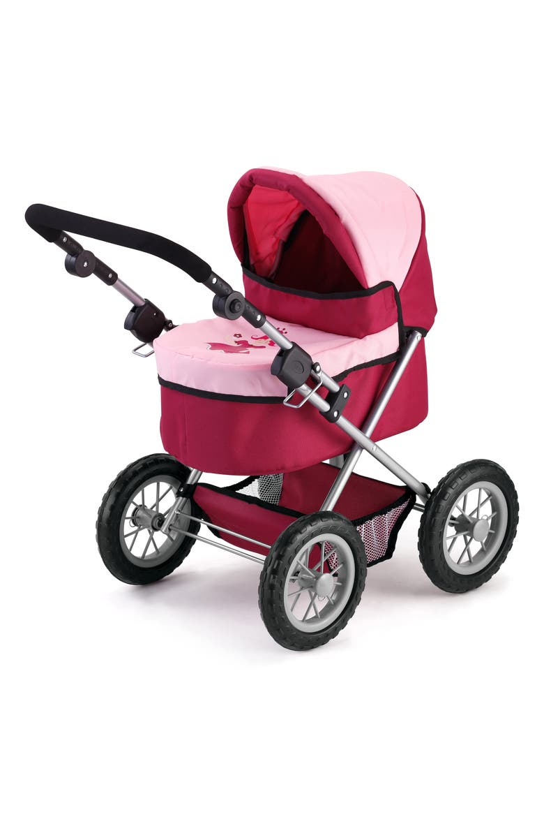 Trendy Pram Stroller For Toy Baby Dolls, Alternate, color, Red
