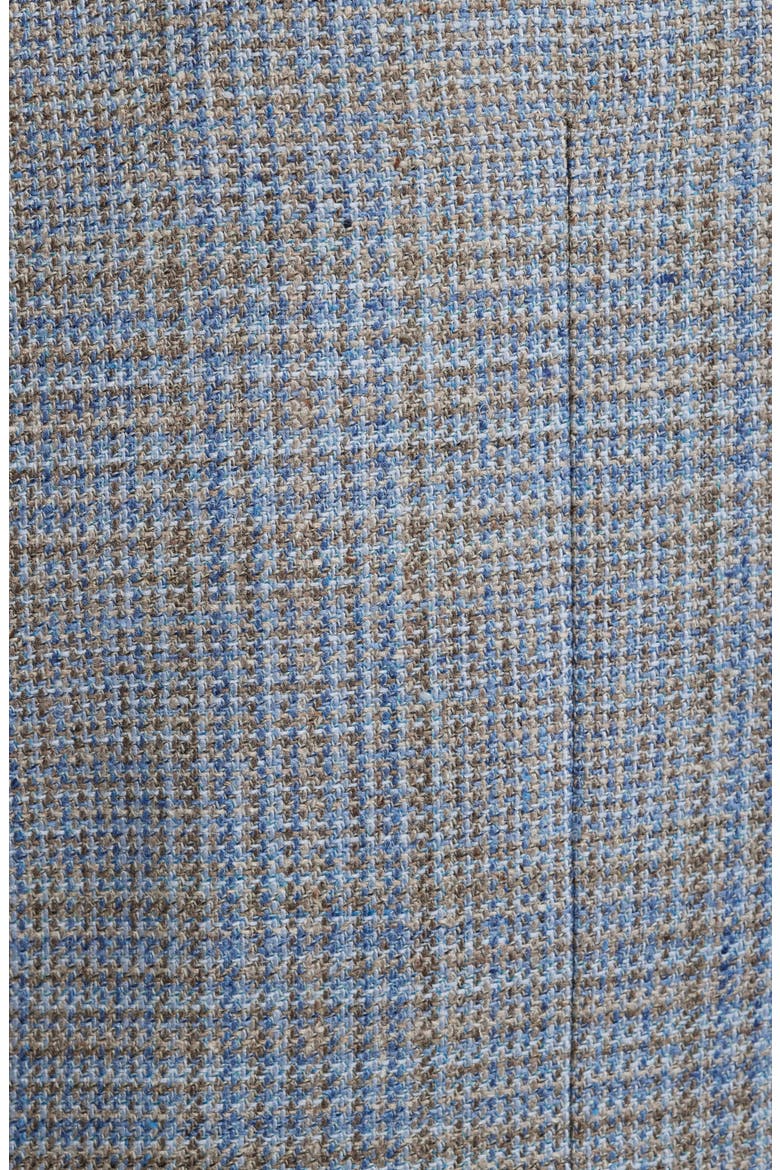 Kei Trim Fit Grey Glen Check Silk & Wool Sport Coat, Alternate, color, LIGHT BROWN/BLUE