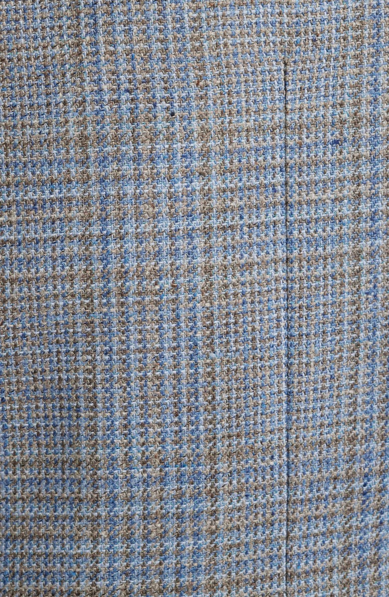 Canali Kei Trim Fit Grey Glen Check Silk & Wool Sport Coat, Alternate, color, Light Brown/Blue