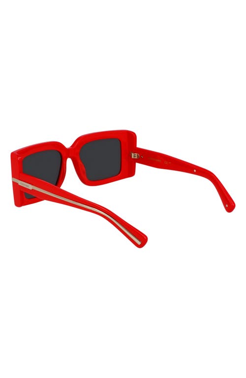 Ferragamo Prisma 55mm Modified Rectangular Sunglasses In Red