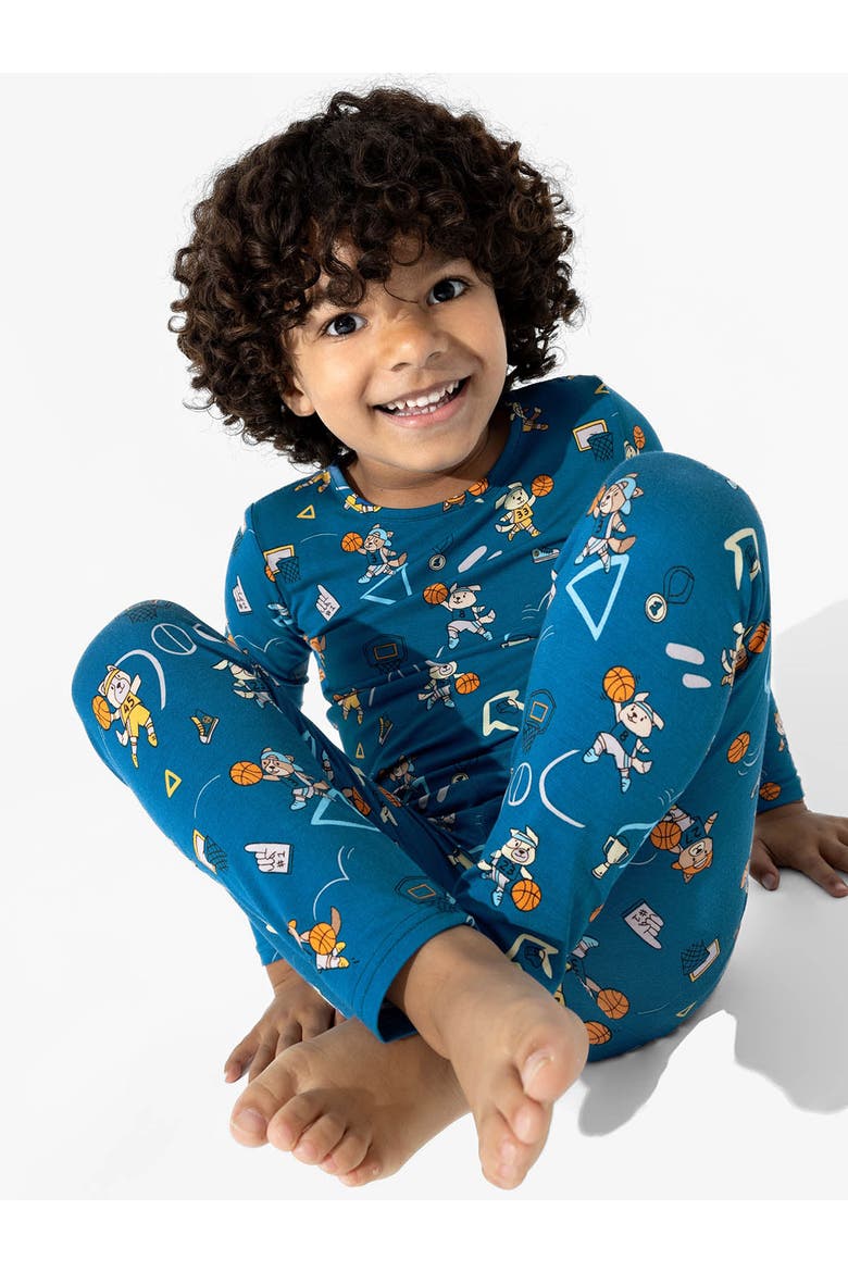 Kids' Basketball Pups Set of 2 Piece Pajamas, Alternate, color, Basketball Pups