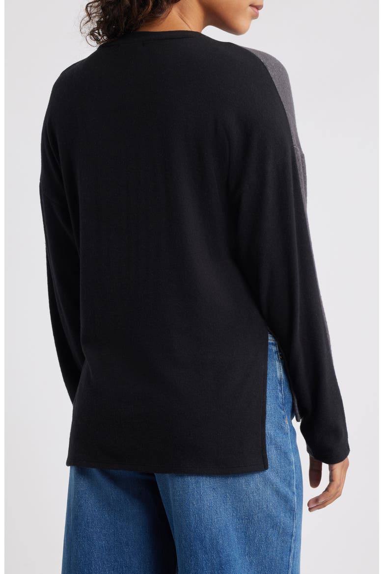 High-Low Tunic Top, Alternate, color, GREY/ BLACK