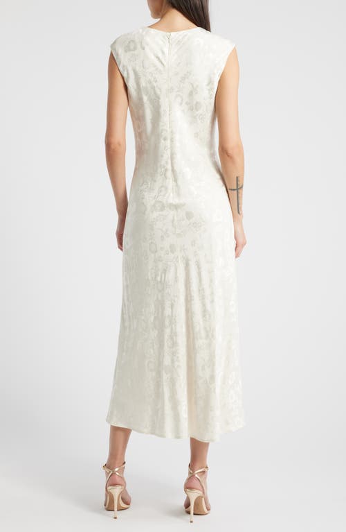 Wayf The Darla Floral Jacquard Cocktail Dress In Beige