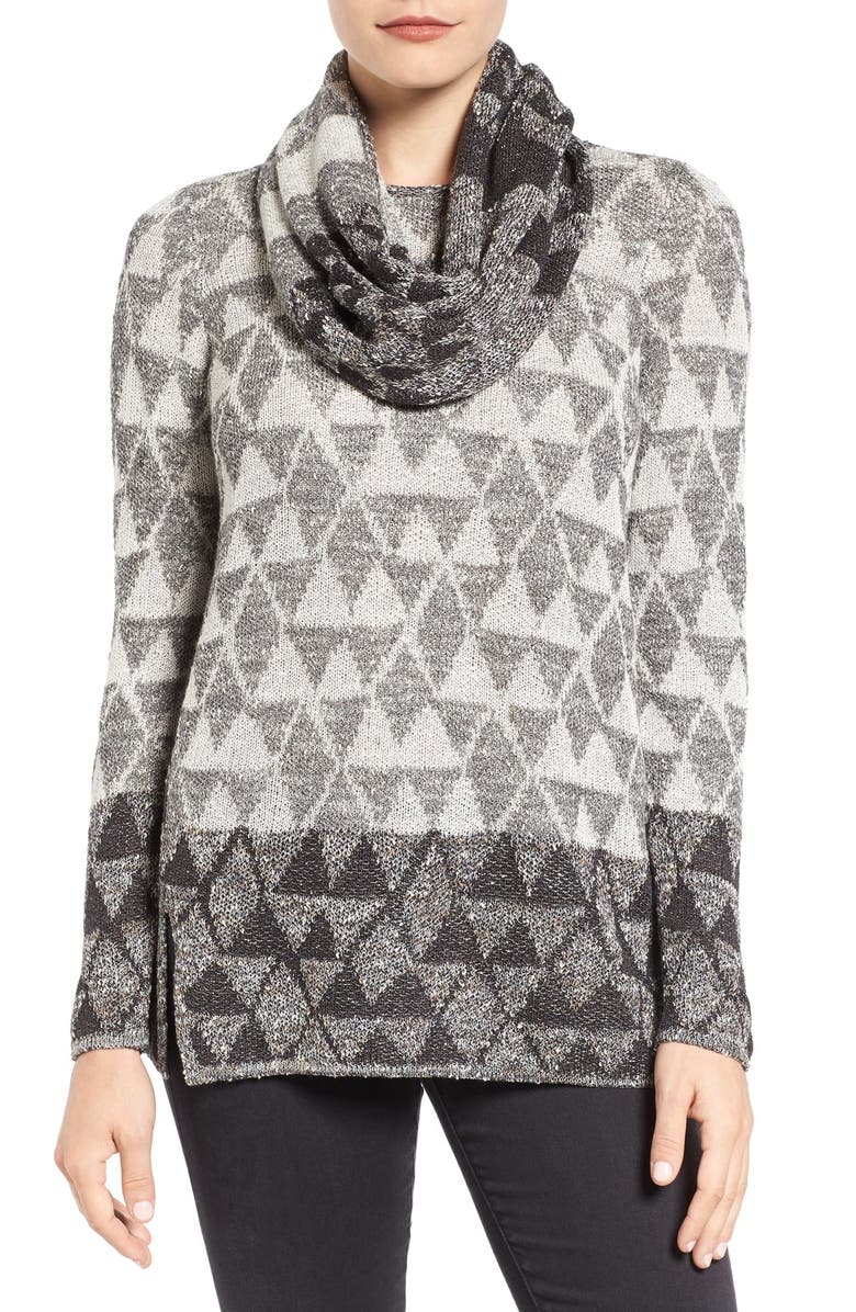 NIC+ZOE Starstruck Scarf Neck Knit Top, Main, color, 