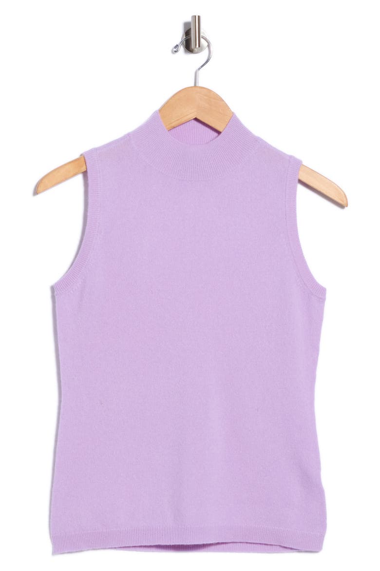 Mock Neck Cashmere Sweater, Main, color, VIOLET