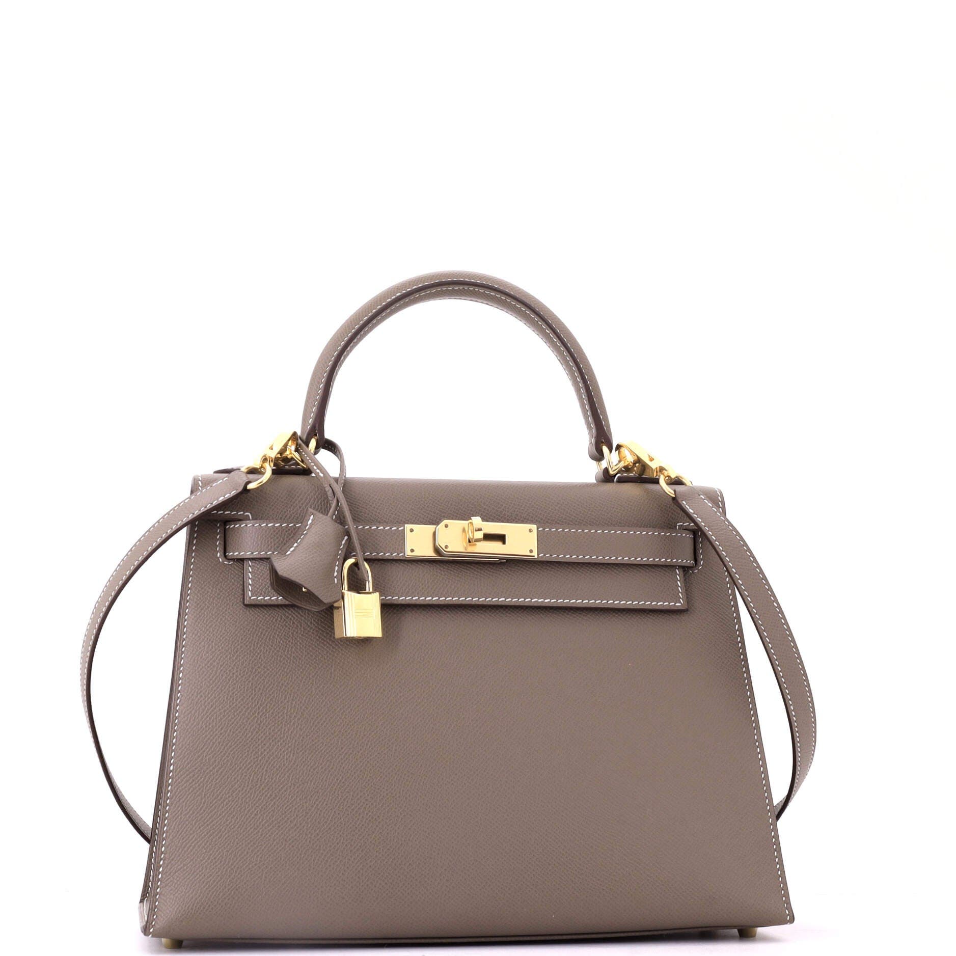 Pre-Owned Hermes Kelly Handbag Grey Epsom with Gold Hardware 28, Alternate, color, Etoupe