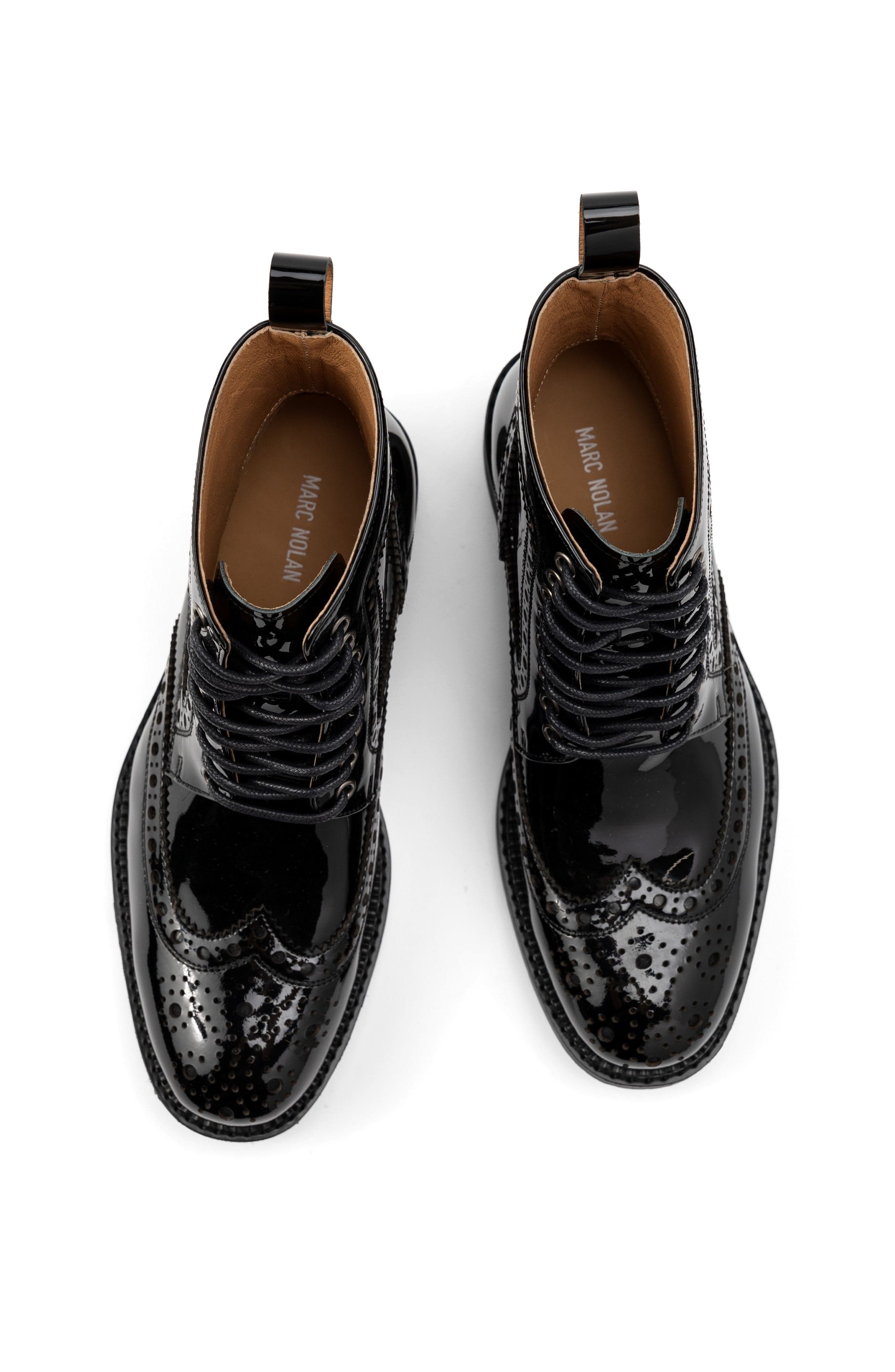 MARC NOLAN Ms. Belmont Wingtip Boots, Alternate, color, Black Patent