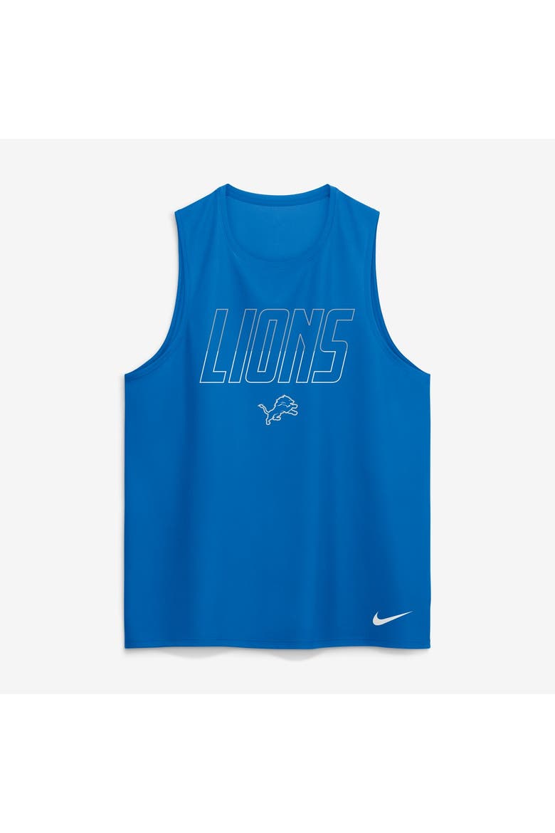 Men's Nike Blue Detroit Lions Kickoff Miler Dri-FIT Tank​ Top, Alternate, color, Blue