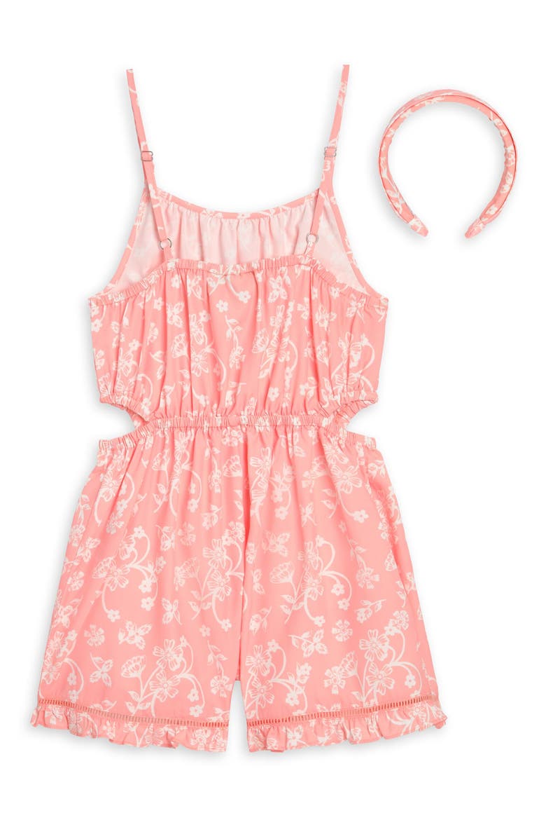 Kids' Cutout Romper & Headband Set, Alternate, color, APRICOT BLUSH