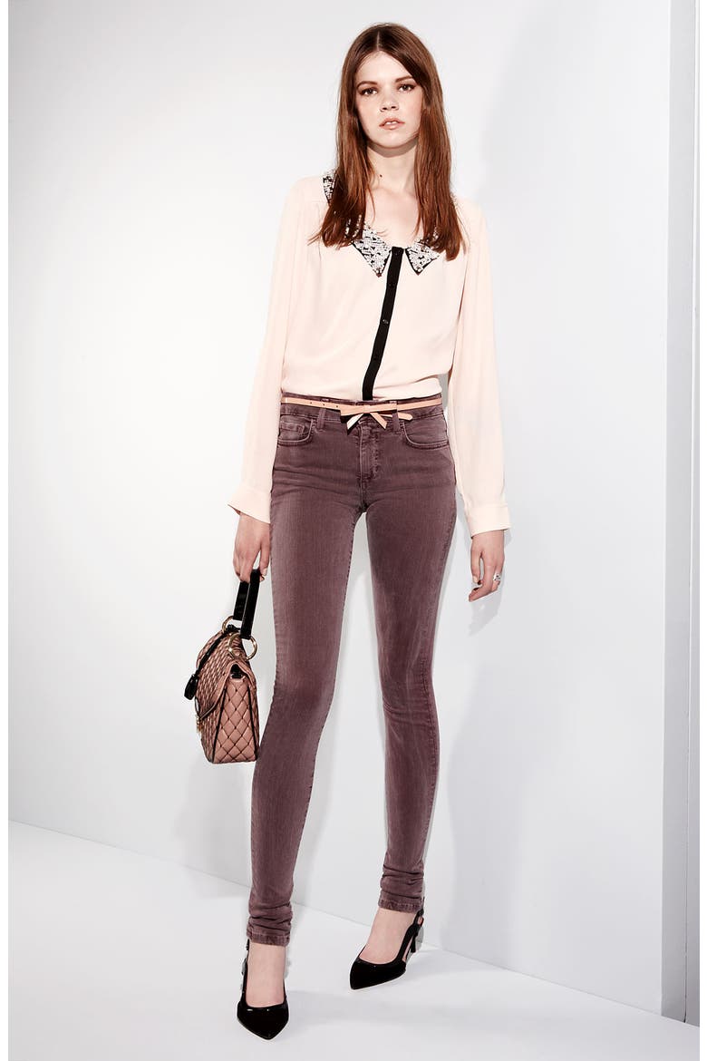 Embellished Collar Shirt, Alternate, color, BLUSH