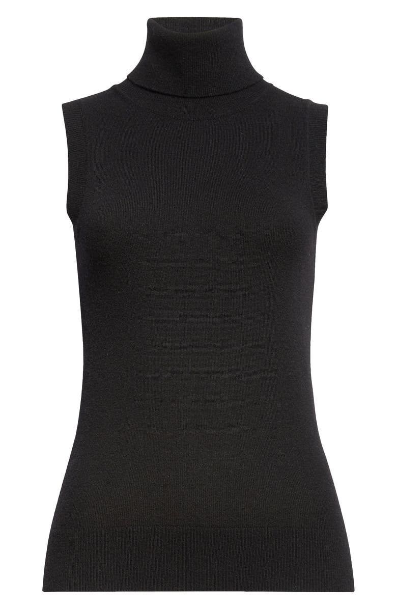 Michael Kors Collection Sleeveless Cashmere Turtleneck Sweater, Alternate, color, Black