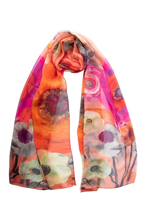Campo de' Fiori - Long Sheer Silk Scarf for Women