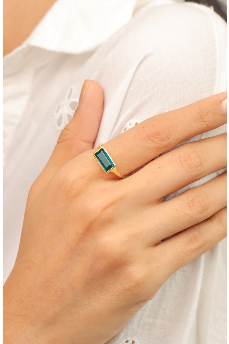 Blue Quartz Gold Plated Ring, Alternate, color, BLUE