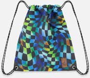 Deux par Deux Checkered Durable Lightweight Sporty Drawstring Bag
