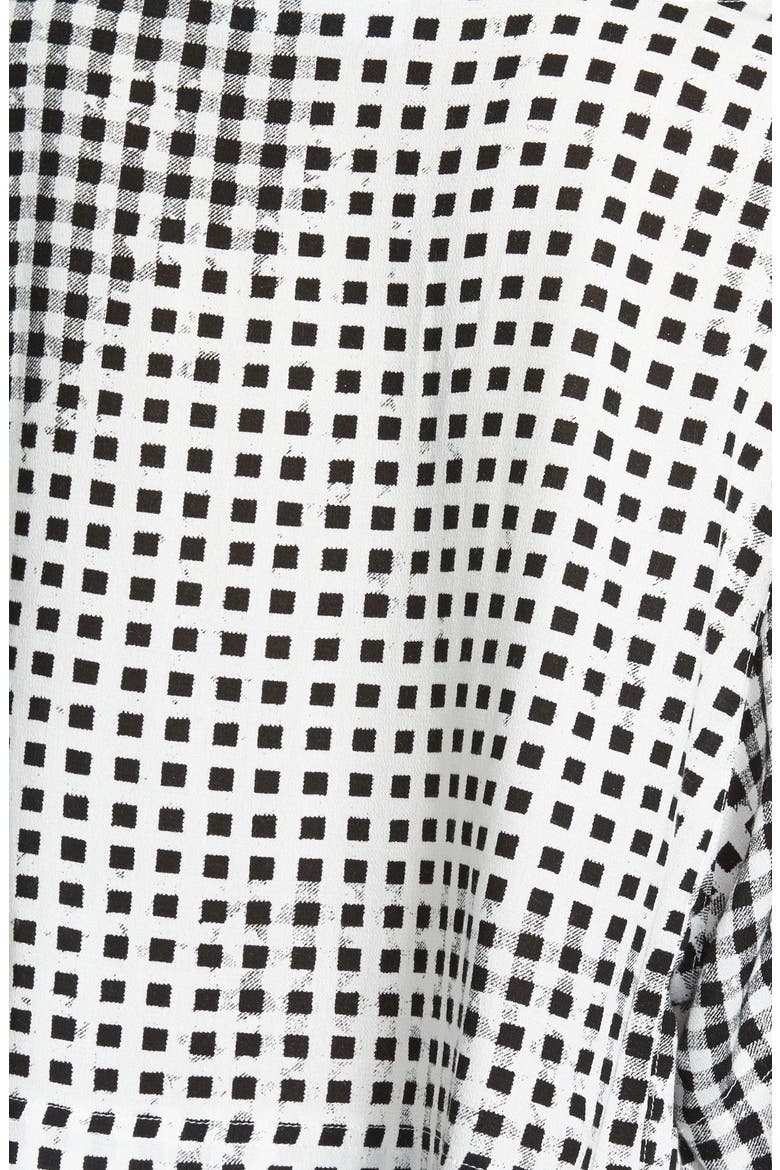 Gingham Crop Tee, Alternate, color, BLACK