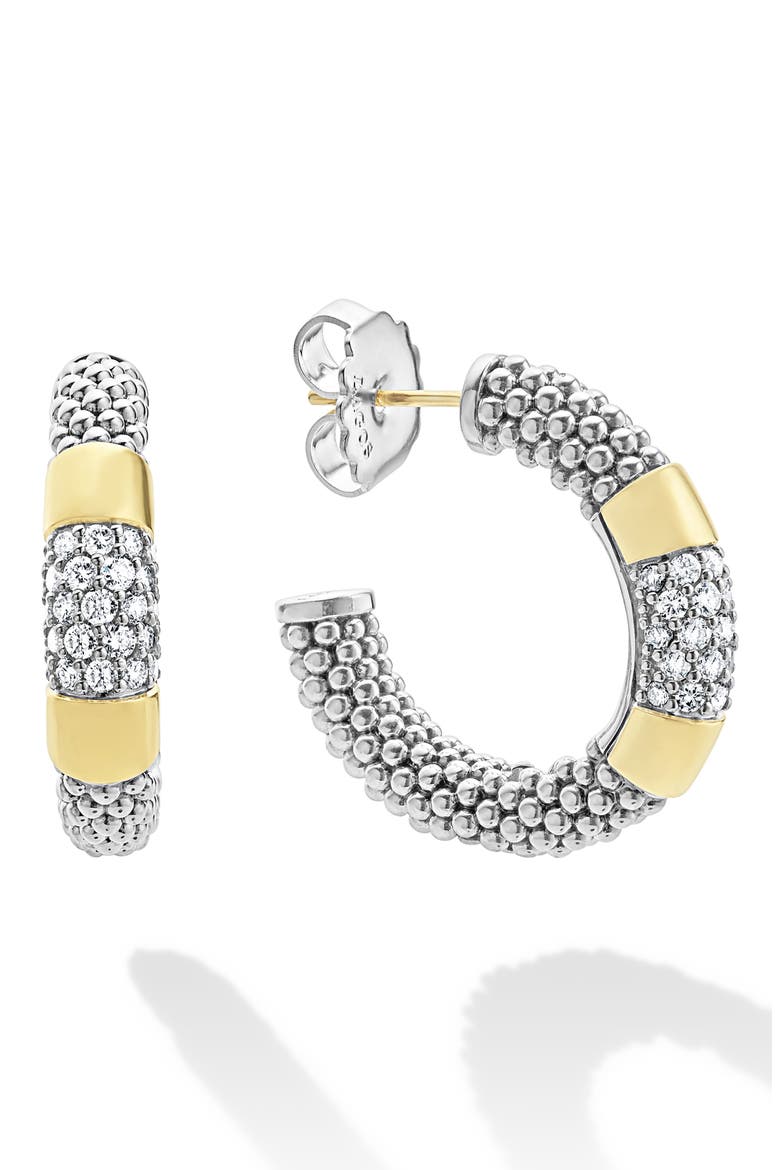 High Bar Pavé Diamond Hoop Earrings video