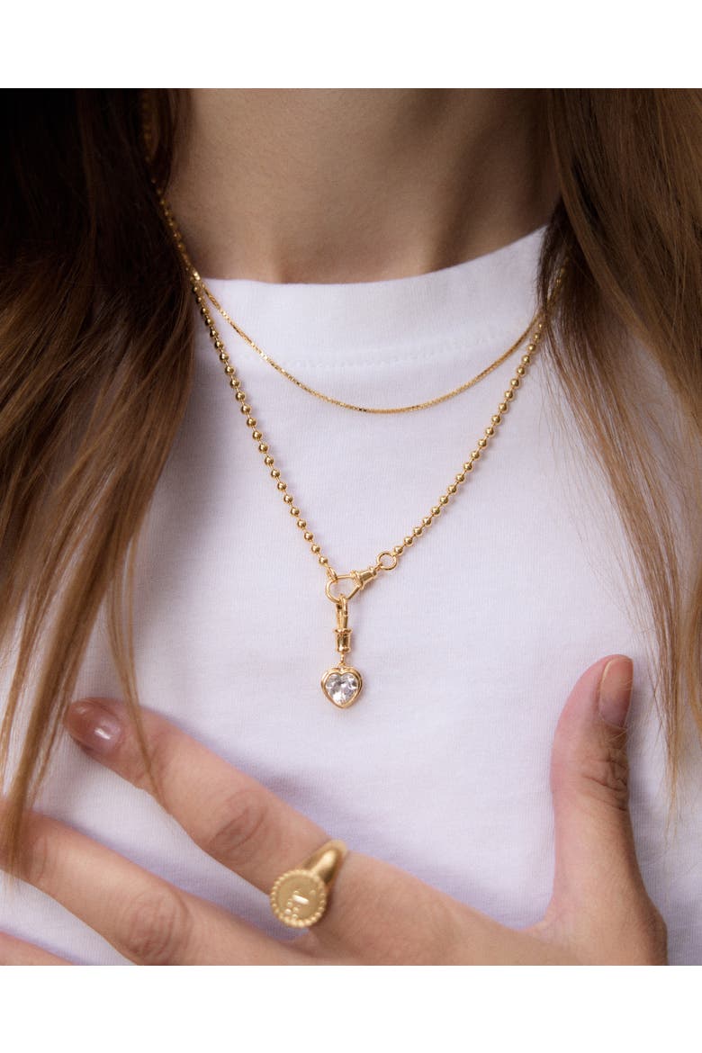 Heart White Sapphire Necklace, Alternate, color, White Sapphire