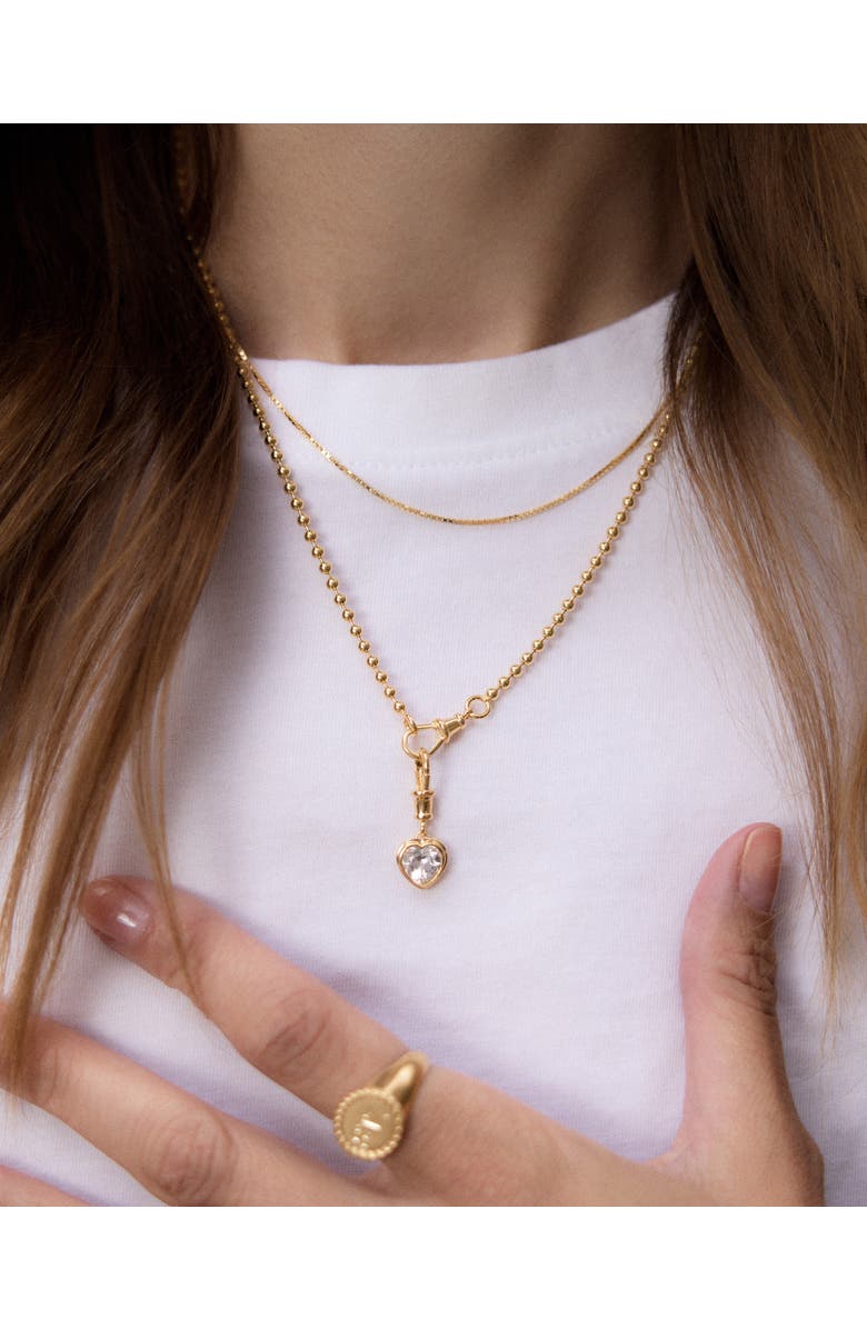 Edge of Ember Heart White Sapphire Necklace, Alternate, color, White Sapphire