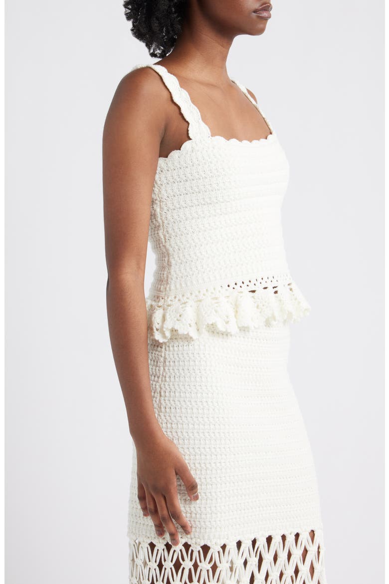 Estefania Cotton Blend Sweater Tank, Alternate, color, WHITE
