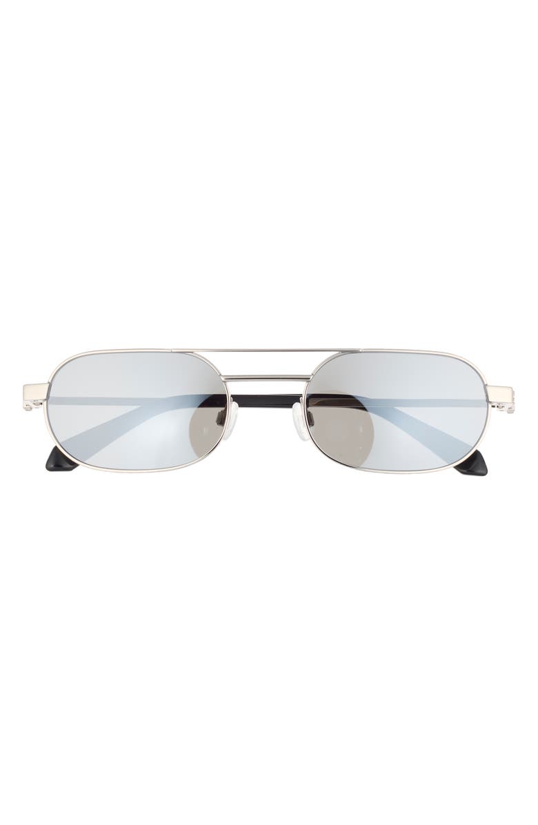 Off-White Vaiden 55mm Double Bridge Oval Sunglasses, Main, color, Silver Silver Mirror