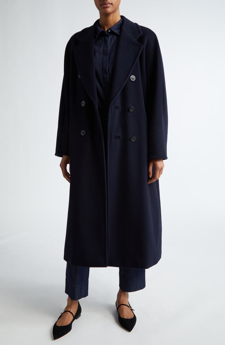 Max Mara Madame Double Breasted Wool & Cashmere Coat, Main, color, Ultramarine