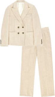 Fortela Linen Double-Breasted Suit