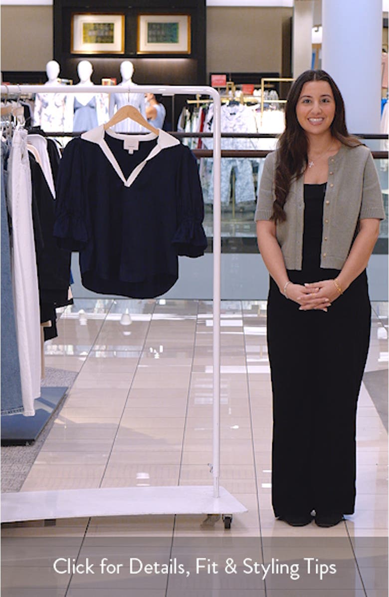 Freida Silk Johnny Collar Top, sales video thumbnail