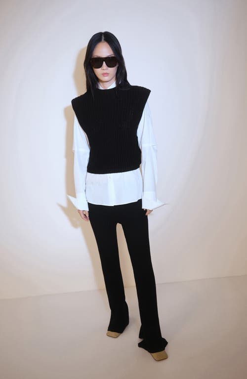 Mango Rib Flare Pants In Black