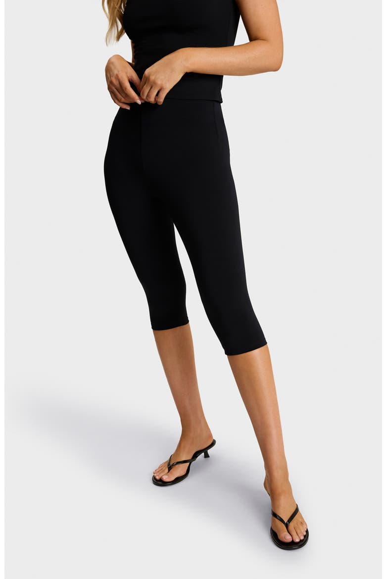 Butter Stretch Modal Capri Leggings, Alternate, color, BLACK