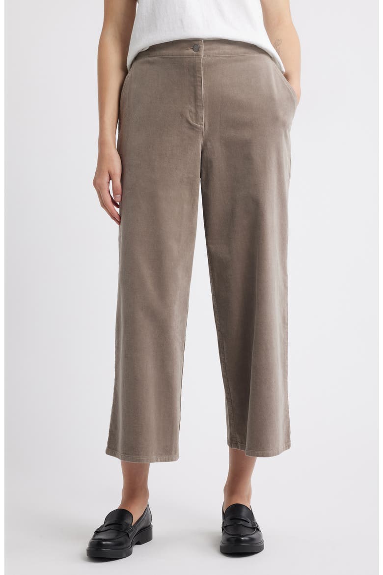 Wide Leg Crop Corduroy Pants, Main, color, TAUPE