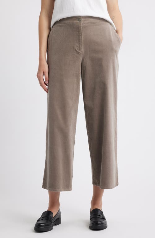 Eileen Fisher Wide Leg Crop Corduroy Pants In Gray