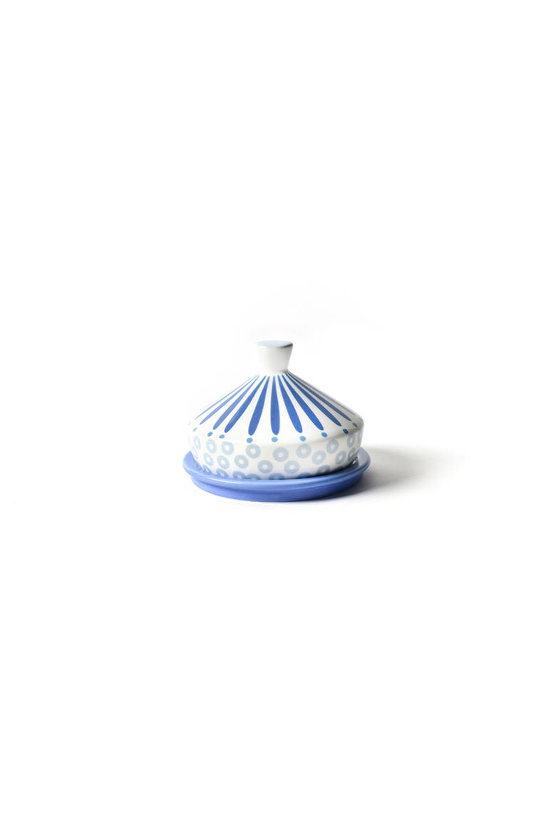 Iris Blue Burst Round Butter Dish, Main, color, Blue