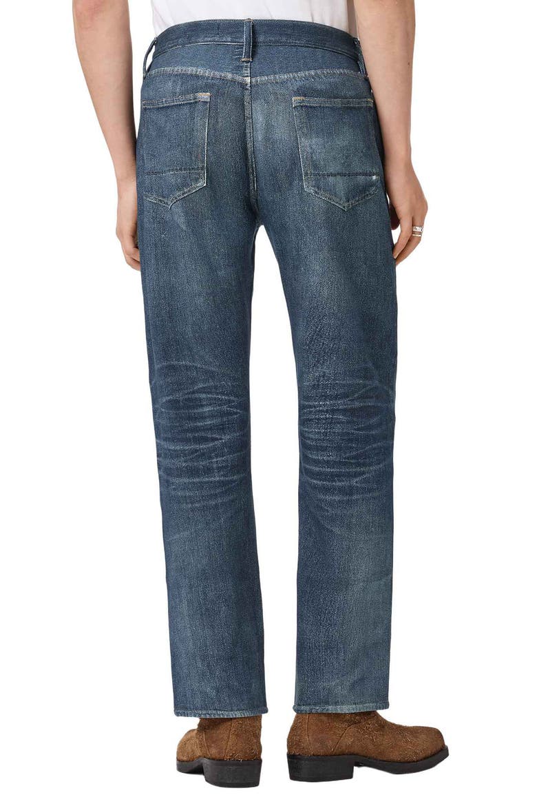 Bead Straight Leg Illusion Organic Cotton Trousers, Alternate, color, ILLUSION INDIGO