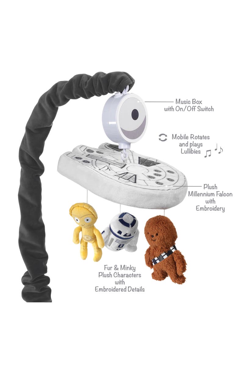 Lambs & Ivy Star Wars Signature Millennium Falcon Musical Baby Crib Mobile Toy, Alternate, color, Multicolor