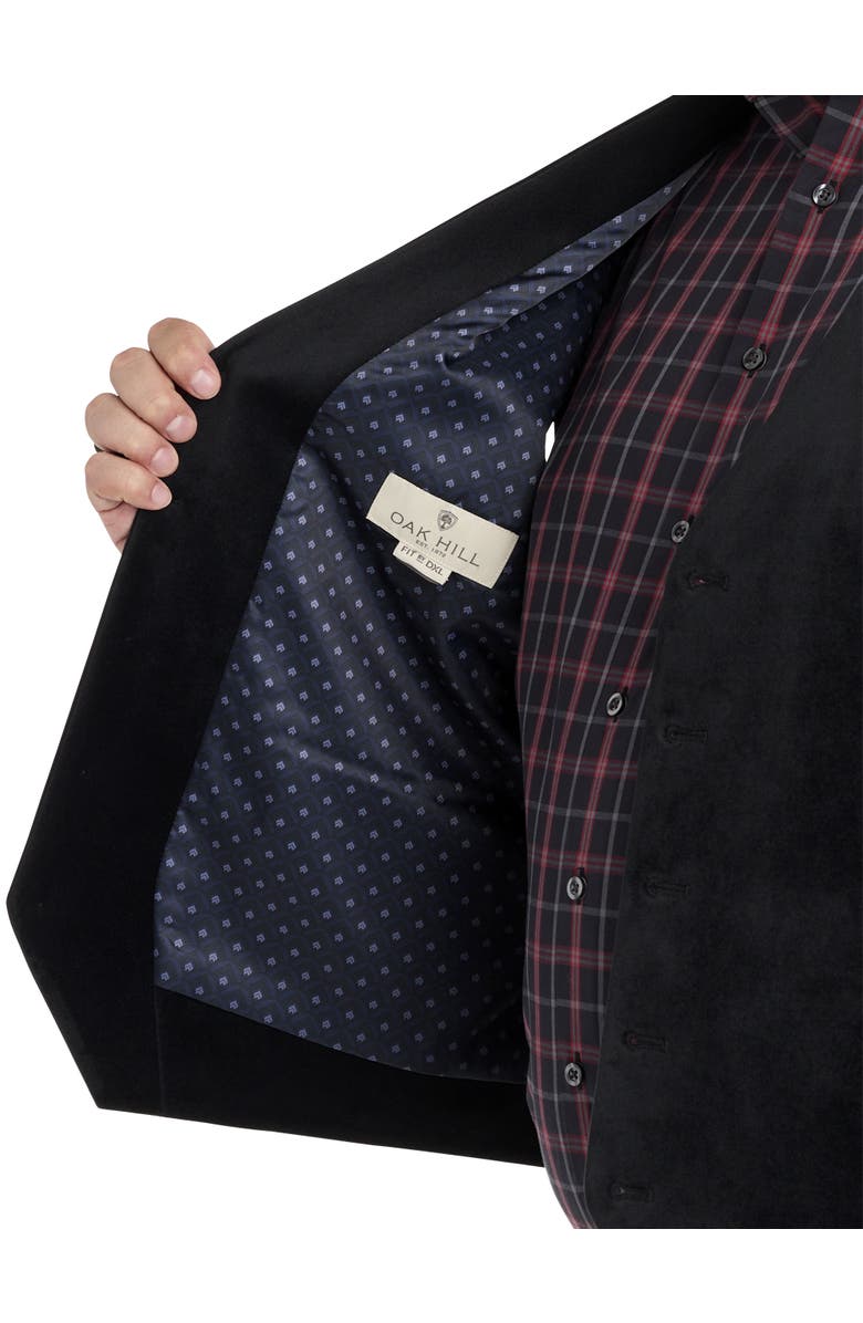 Oak Hill by DXL Velvet Vest, Alternate, color, Black