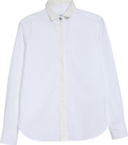 Burberry Sheena Grosgrain Trim Button-Up Shirt