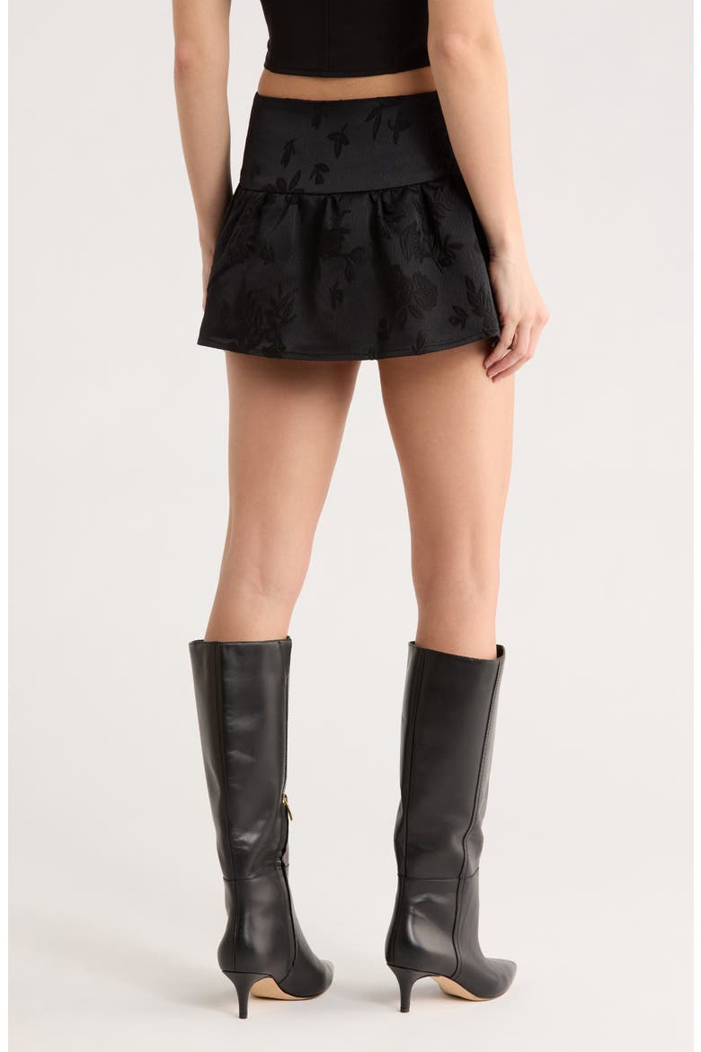Raffita Satin Jacquard Miniskirt, Alternate, color, BLACK