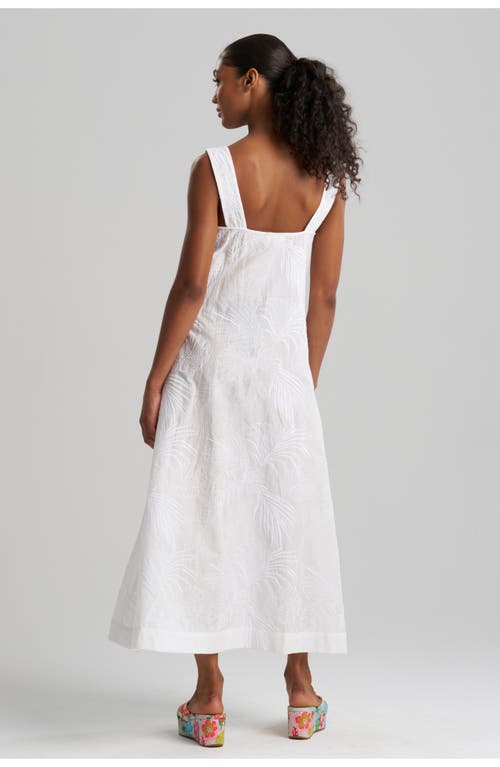 Natori Palm Maxi Cover-up Dress In White