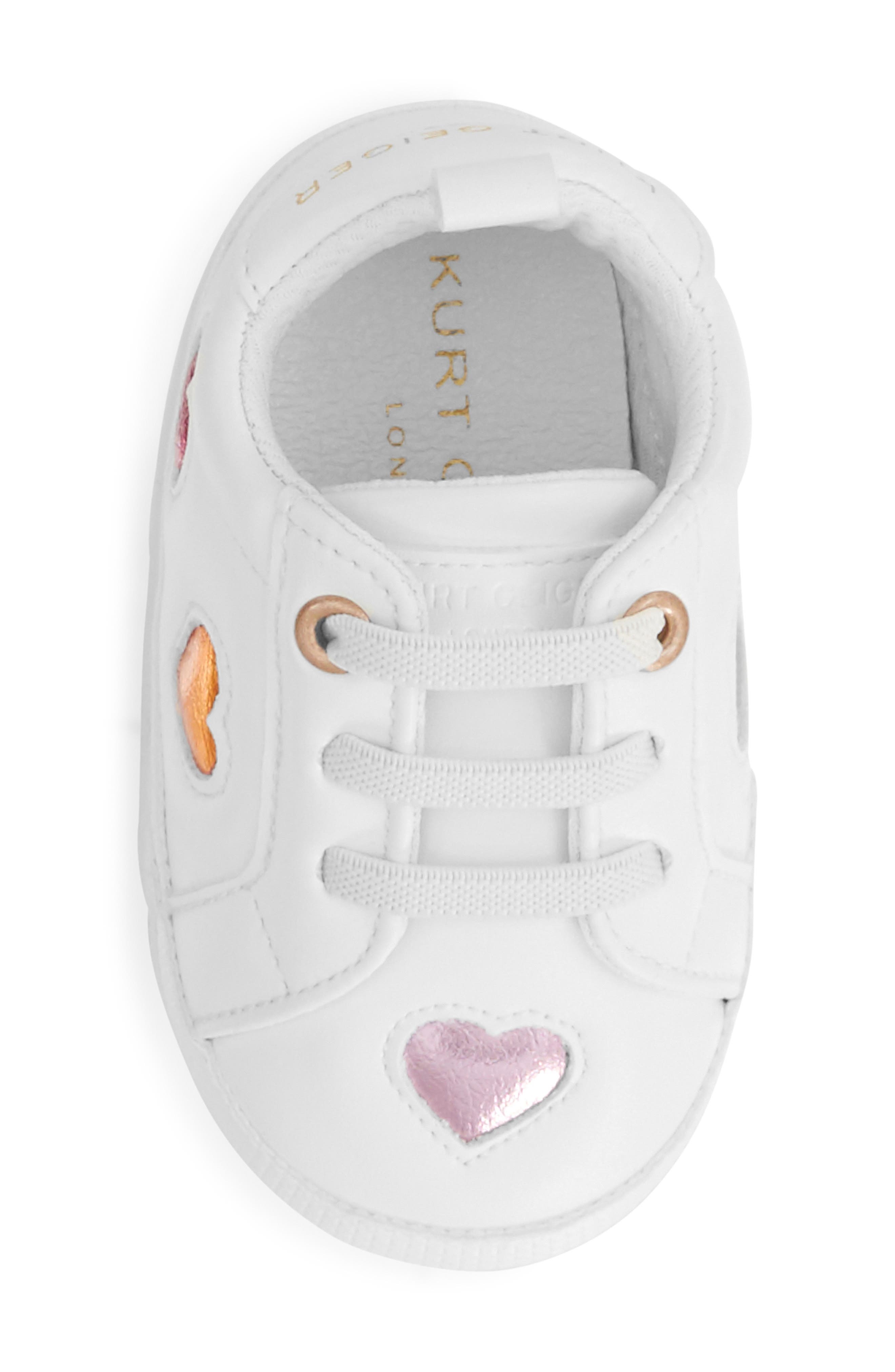 Kurt Geiger London Lane Love Metallic Heart Sneaker, Alternate, color, White