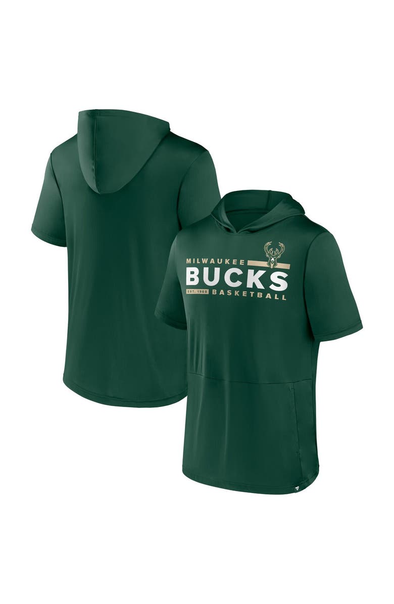 FANATICS Men's Fanatics Branded Hunter Green Milwaukee Bucks Possession Hoodie T-Shirt, Main, color, Hunter Green