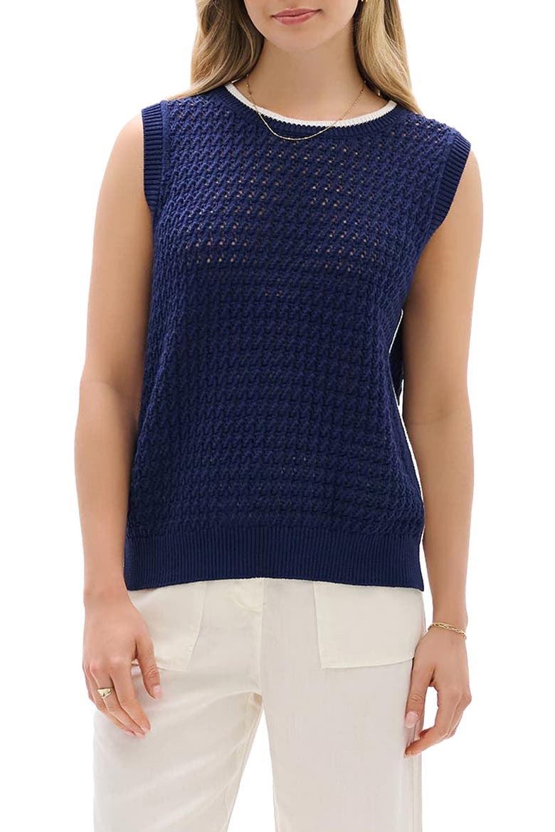Cruz Cotton Sweater Tank, Main, color, PATRIOT BLUE