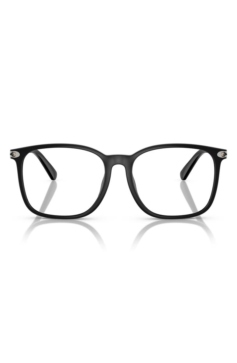 COACH 55mm Square Optical Glasses, Main, color, Black / Demo Lens