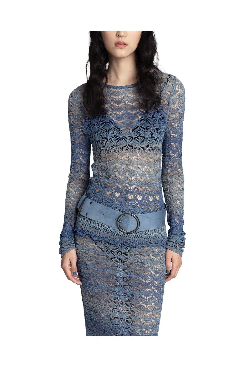 Ombre Space Dye Crochet Top- Twilight Blue, Main, color, Twilight