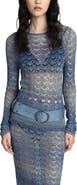 Anna Sui Ombre Space Dye Crochet Top- Twilight Blue